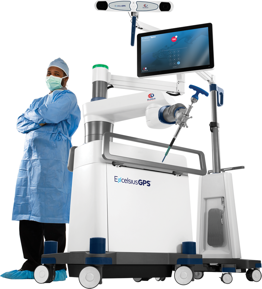 Surgeon standing with ExcelsiusGPS
