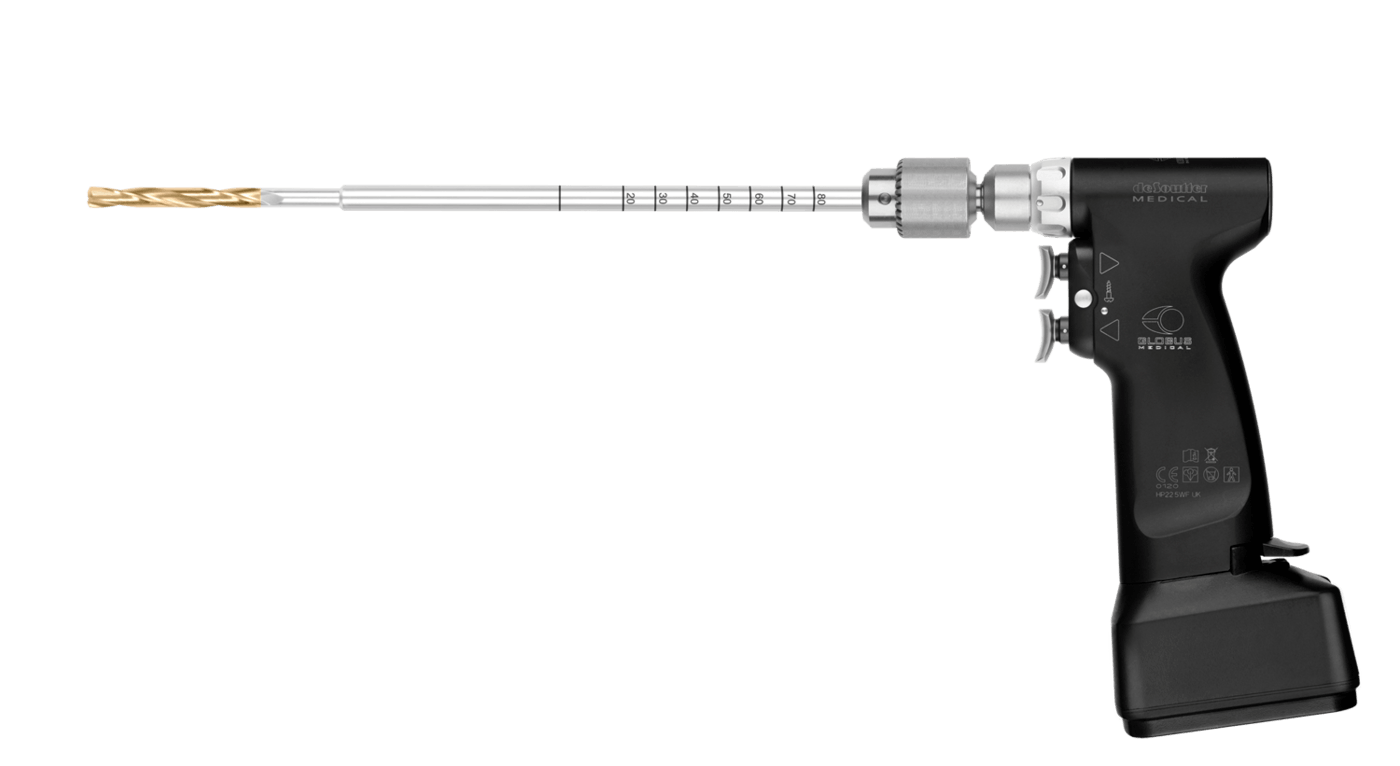 Globus Power™ Cannulated Drill Attached to Driver