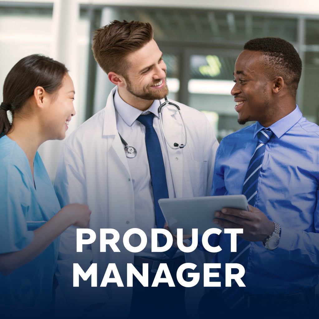Product manager talking to a doctor and nurse