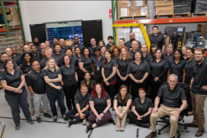 Group photo in warehouse