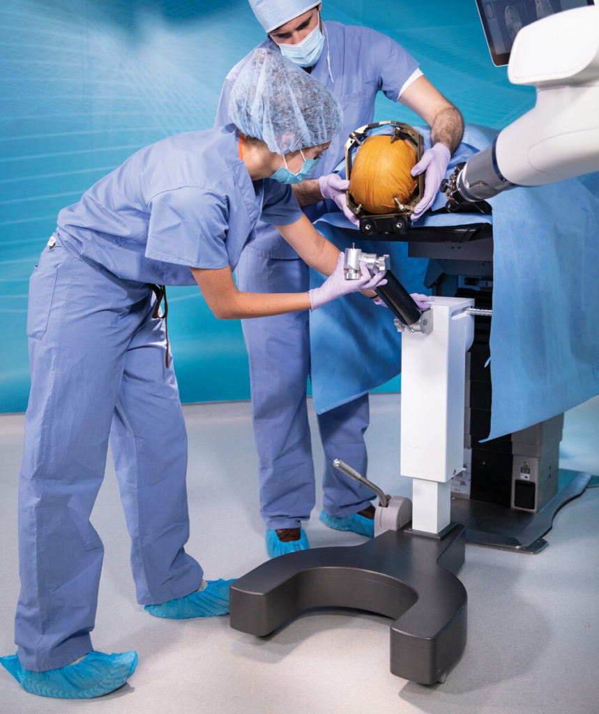Surgeon positioning patient stabilization stand
